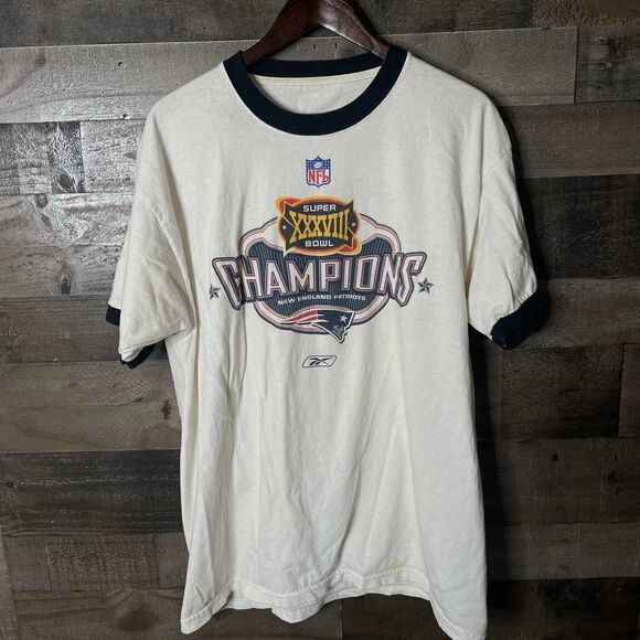 VTG Reebok Patriots Superbowl 38 Shirt XL - Picture 1 of 2